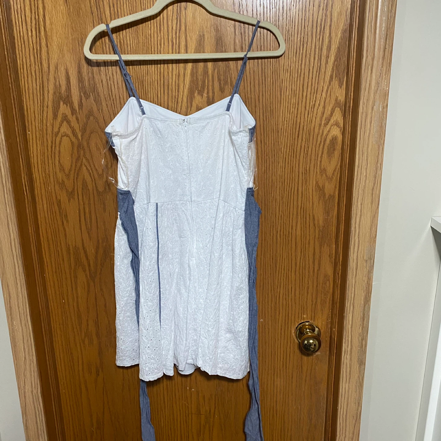 White and baby blue eyelet dress - photo 4