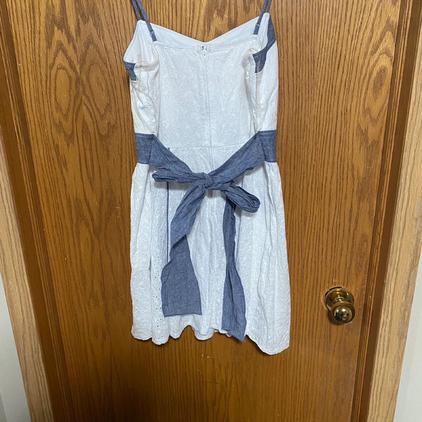 White and baby blue eyelet dress - photo 5