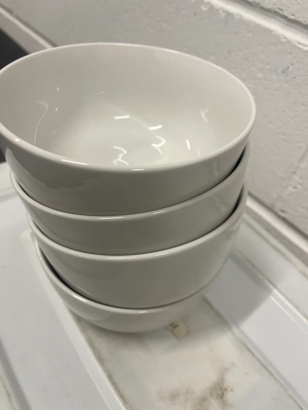 4 White Porcelain Bowls
