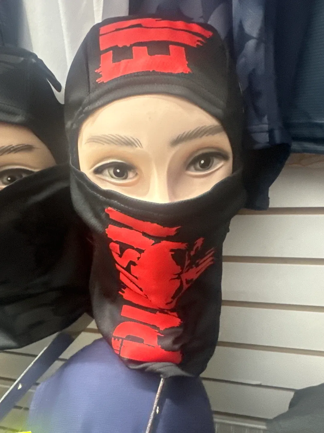 Black Balaclava with Red Design