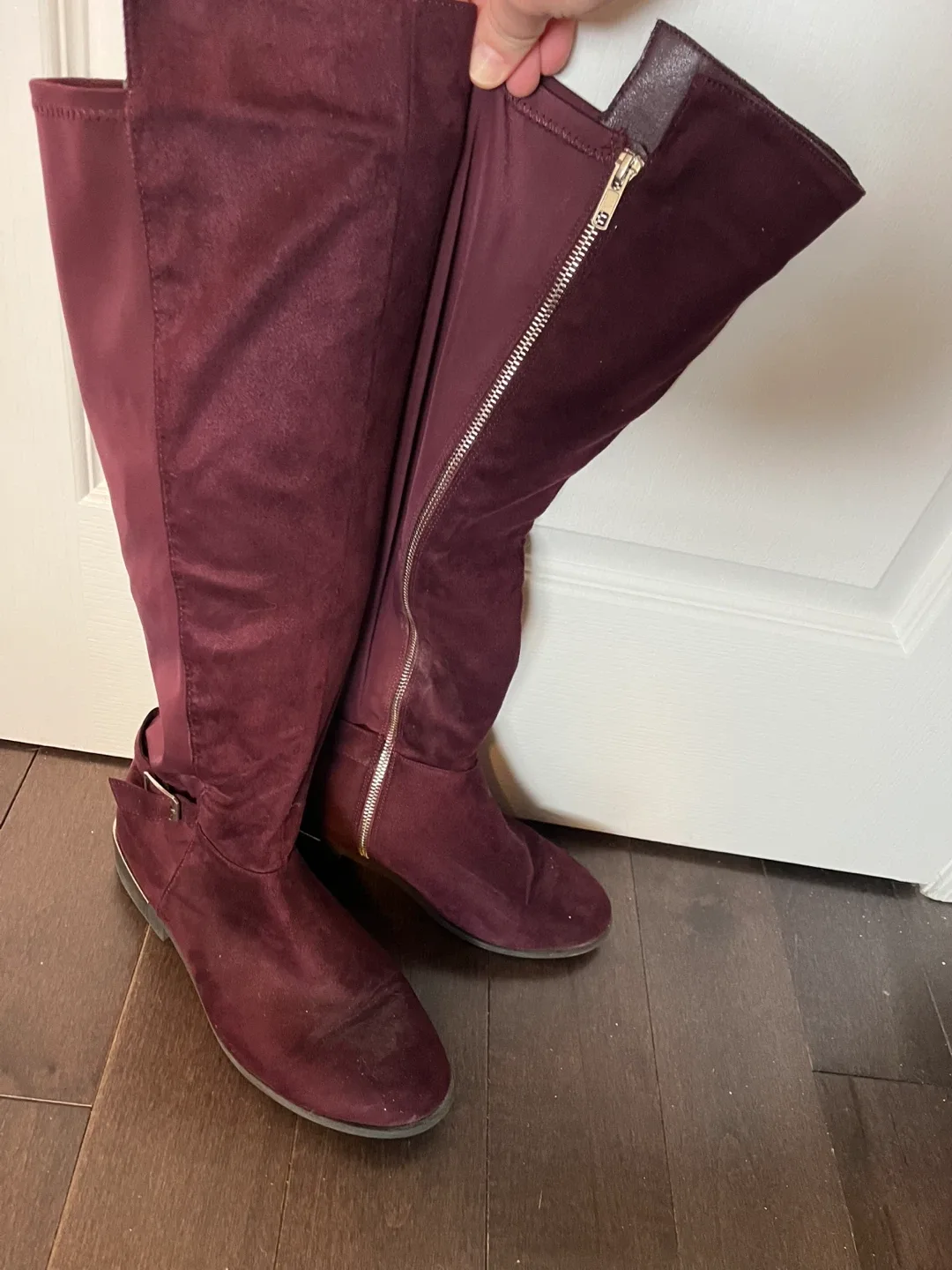 Burgundy Knee High Boots - Size 10 image indicator(2)