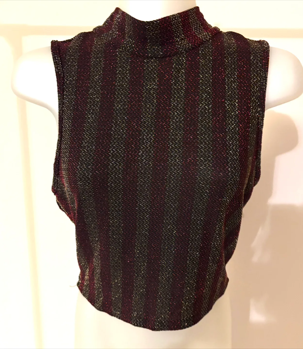 Sleeveless Tie-Back Top - Metallic Size M image indicator(6)