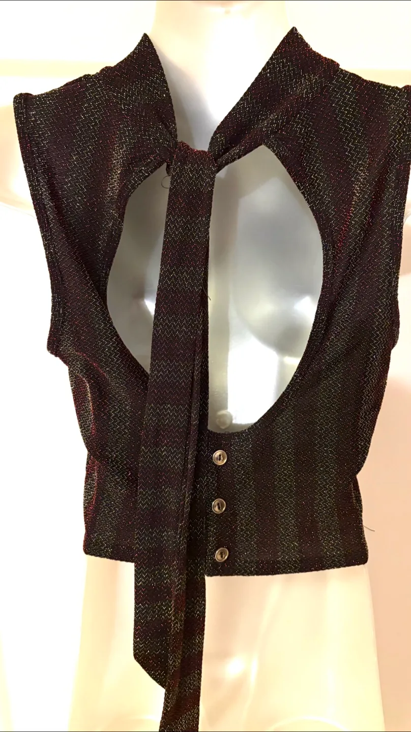 Sleeveless Tie-Back Top - Metallic Size M image indicator(5)