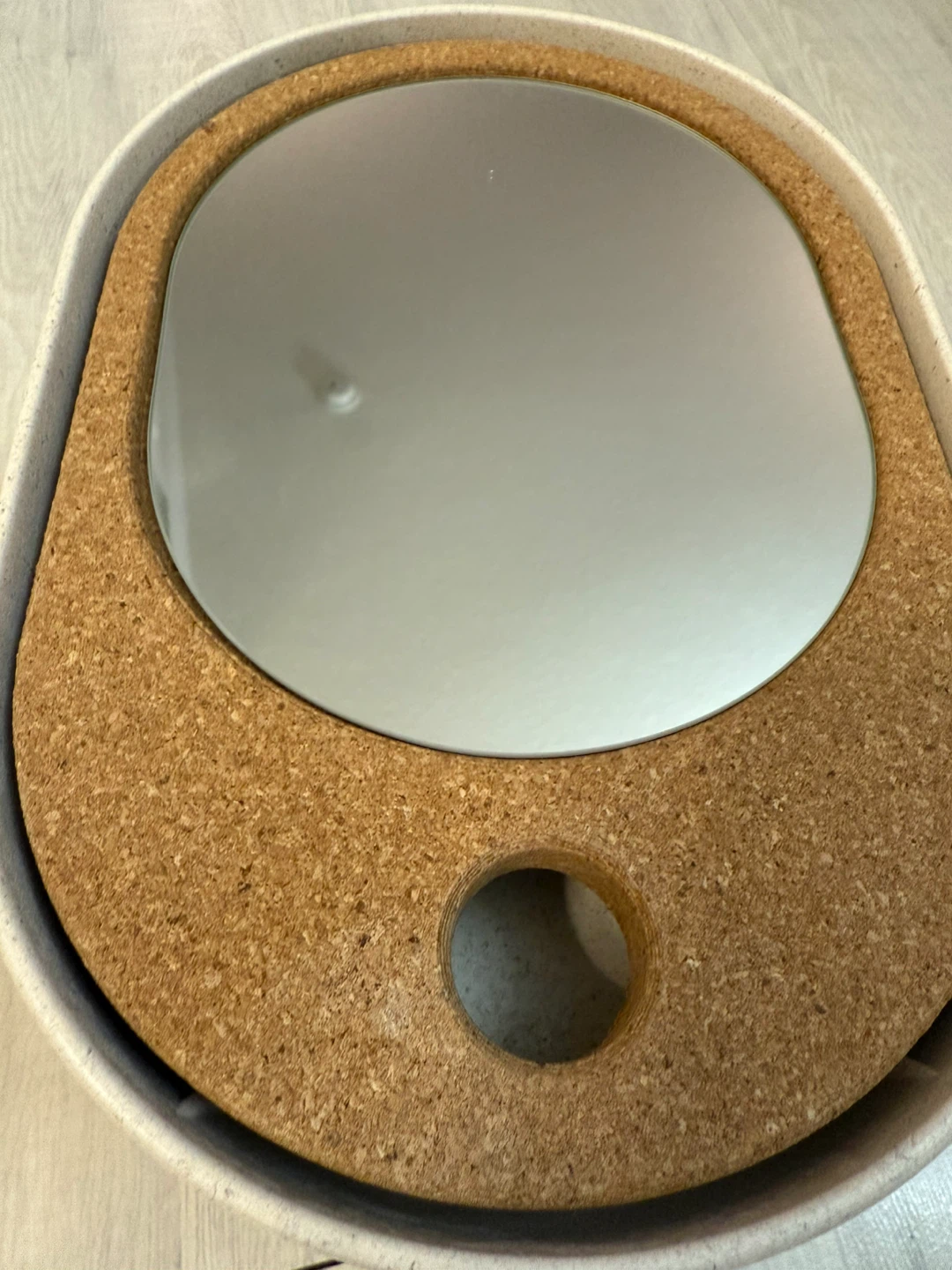 Beige Makeup Organizer with Cork Mirror Lid - photo 2