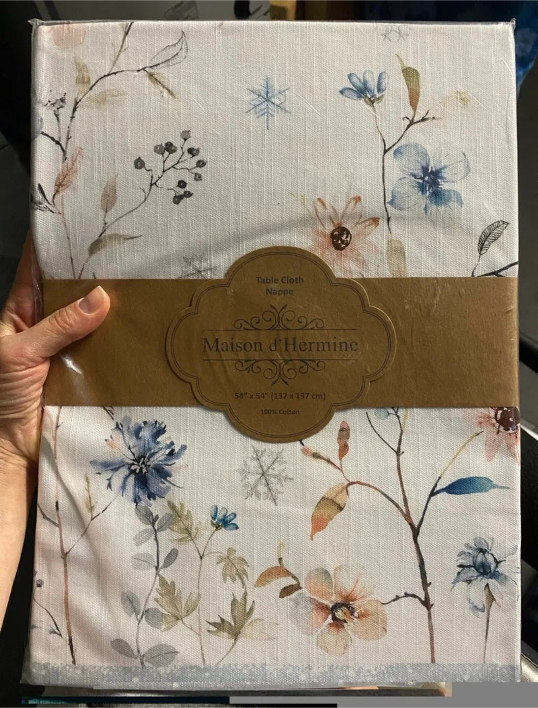 Sealed!Maison d'Hermine Tablecloth 54" x 54" Cotton Floral New