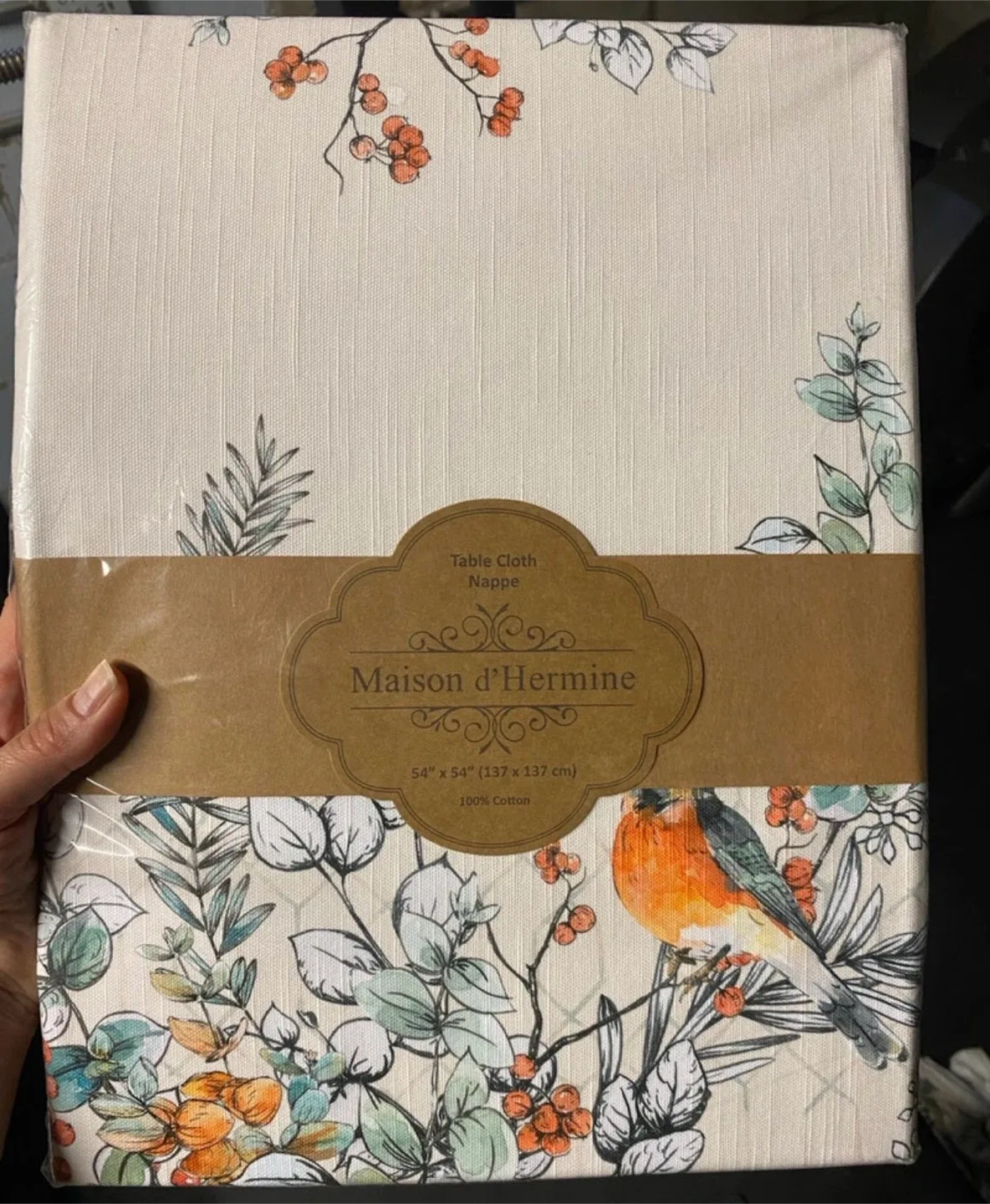 Sealed! Maison d'Hermine Table Cloth 54"x54"