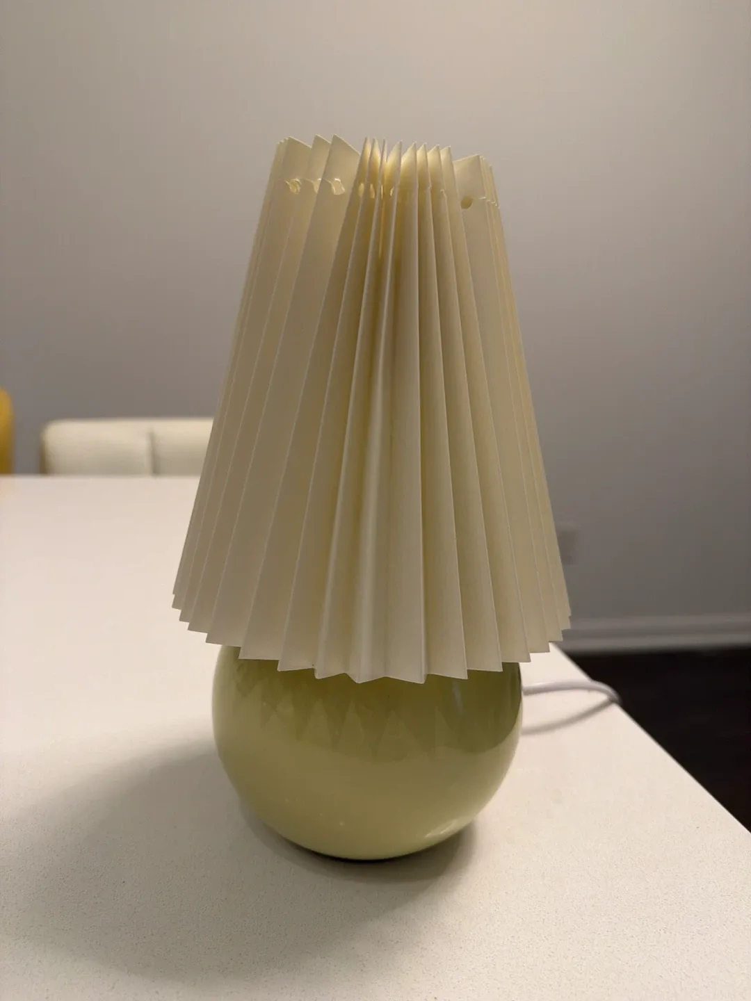 Pleated Table Lamp - Yellow