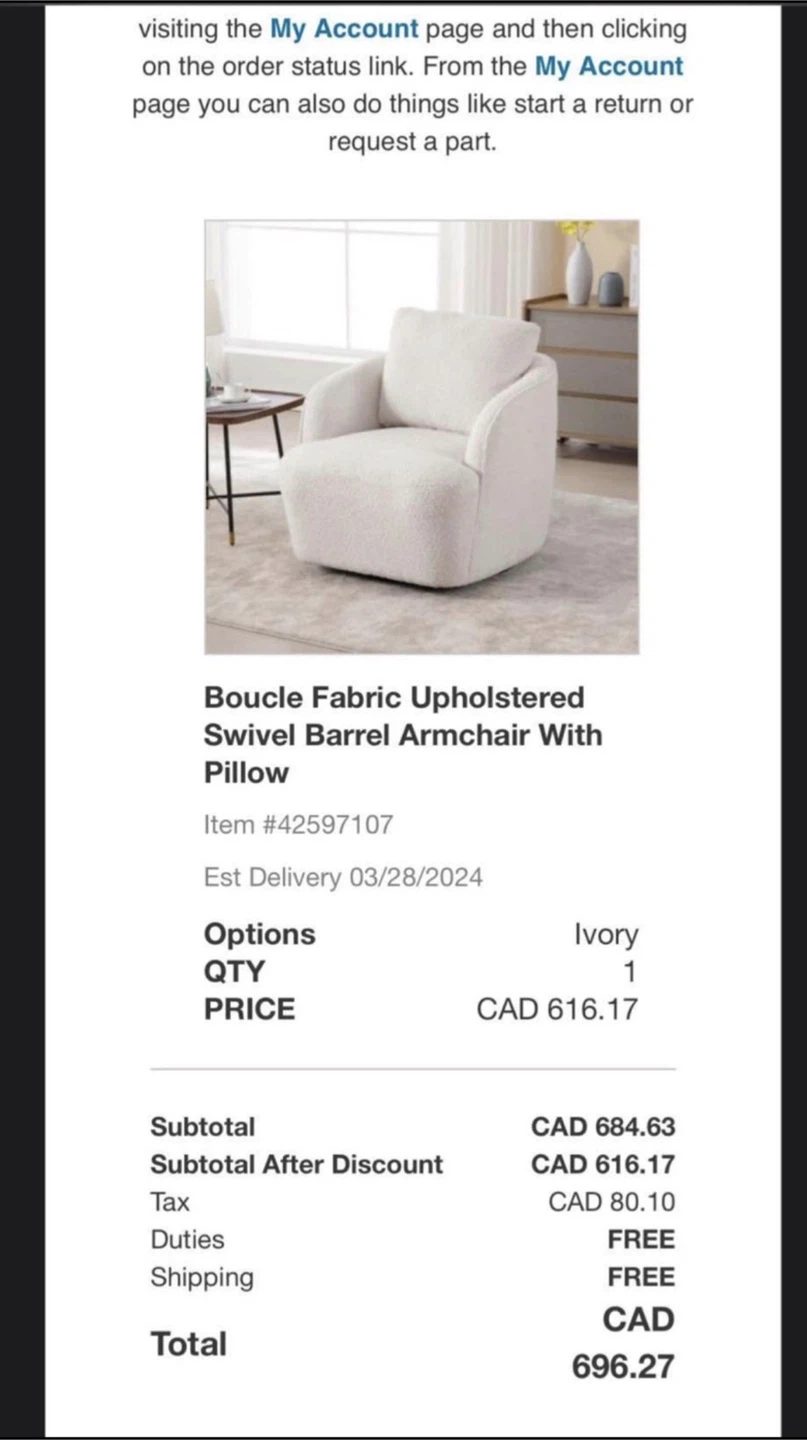 Boucle Fabric Upholstered Swivel Barrel Armchair
