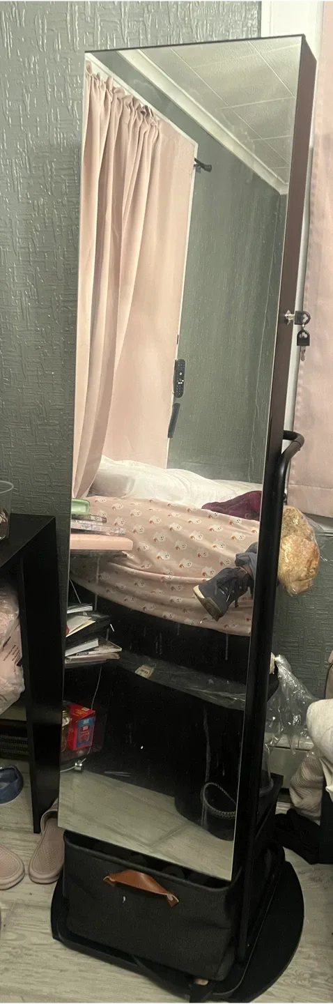 Black Jewelry Armoire with Mirror