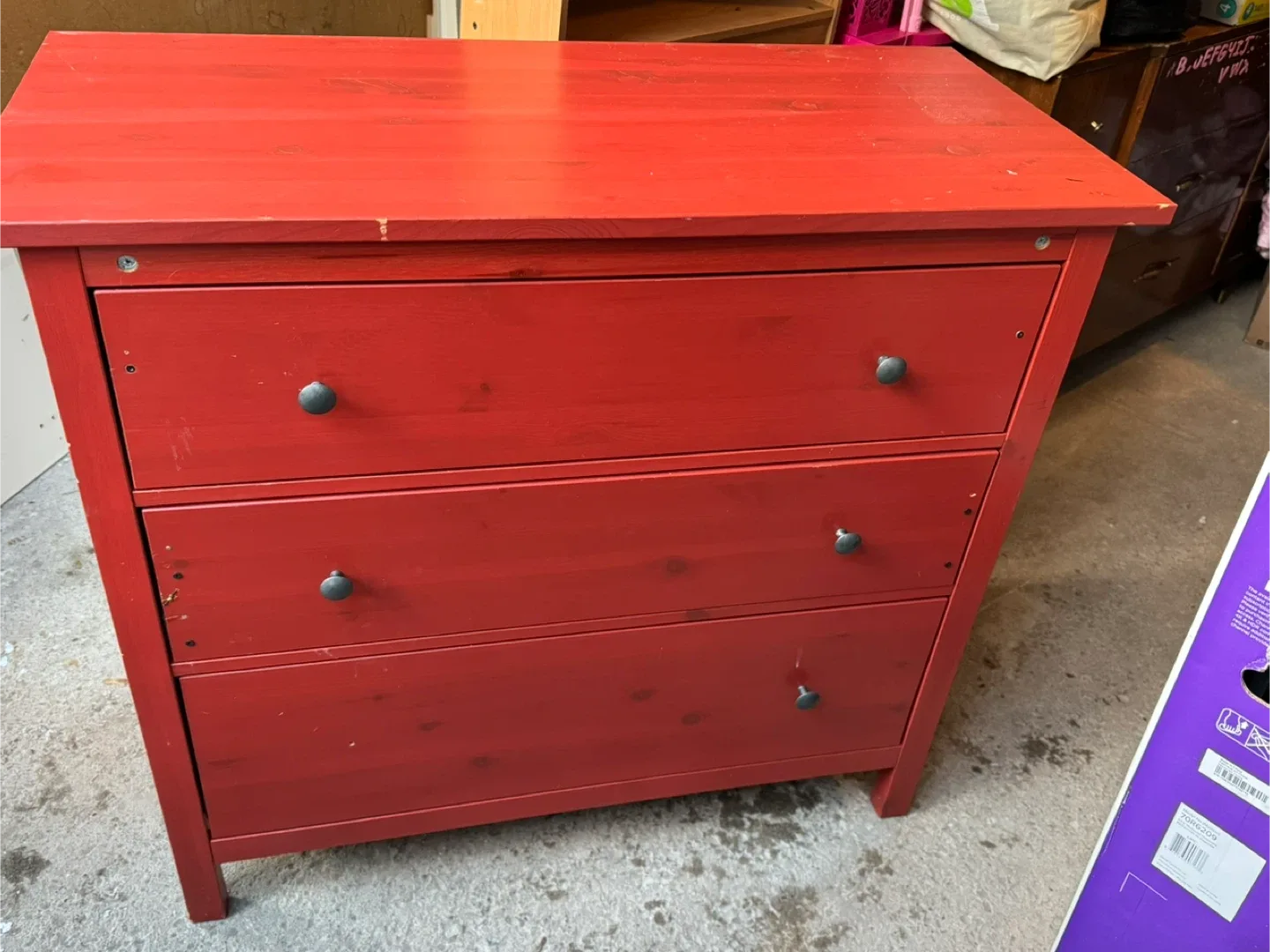 IKEA Red 3-Drawer Dresser
