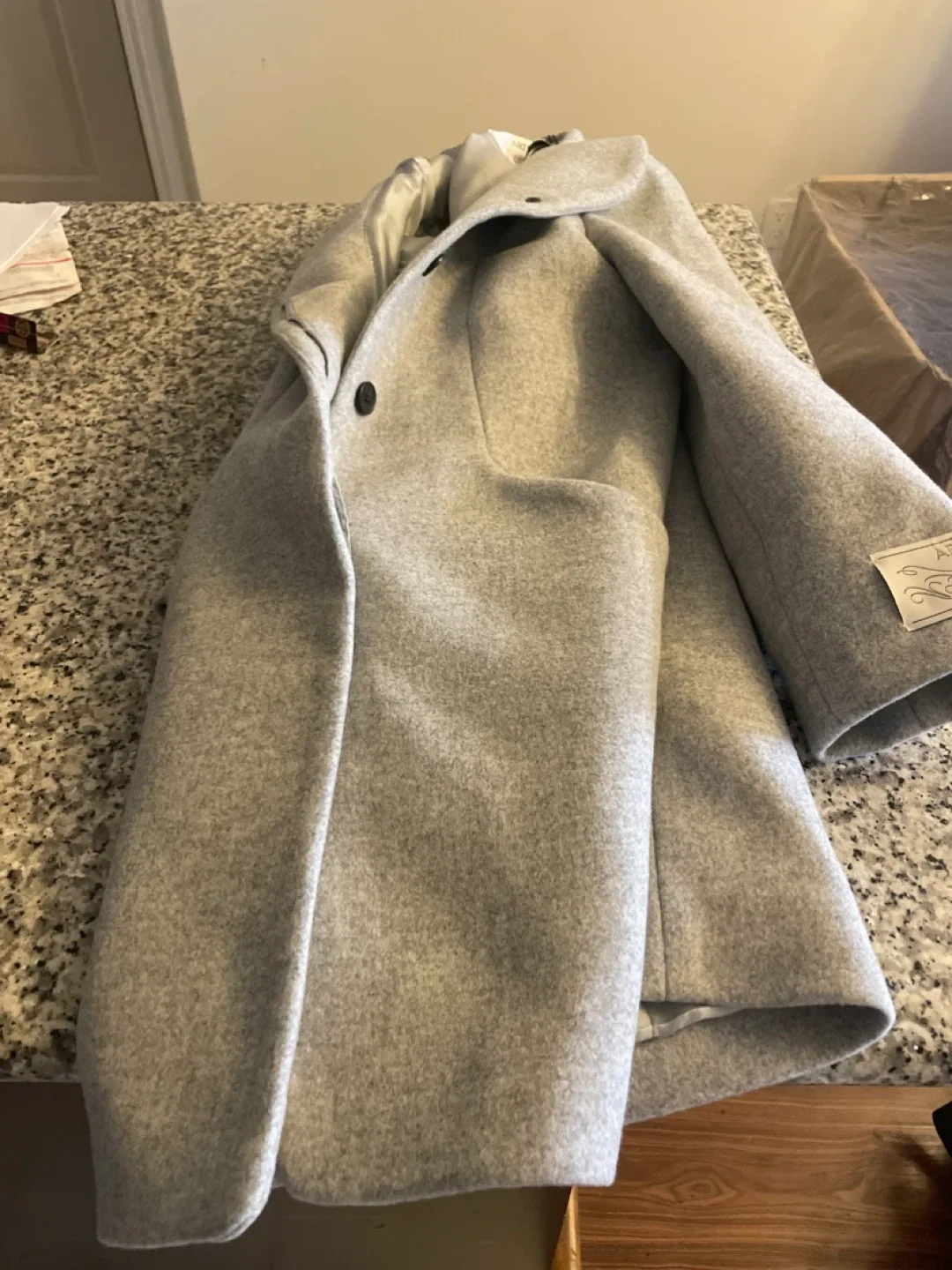 Aritzia The Cocoon Coat - Heather Light Grey - Size M