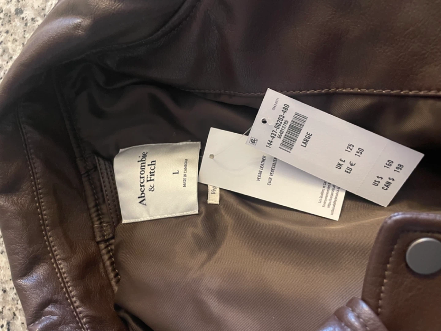 Abercrombie & Fitch Vegan Leather Jacket - Medium and Large - photo 3