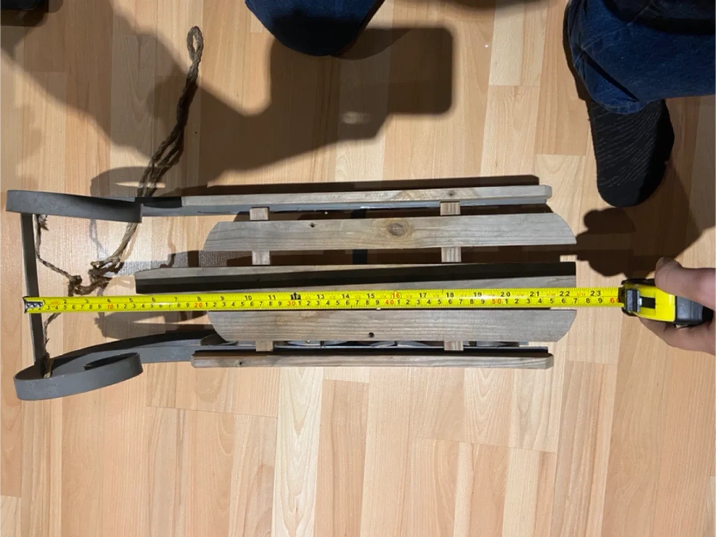 Vintage Wooden Sled with Metal Frame image indicator(3)