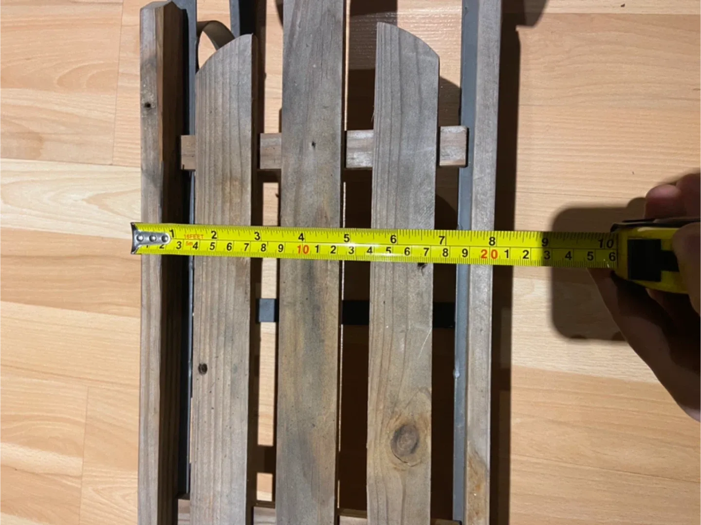 Vintage Wooden Sled with Metal Frame image indicator(2)