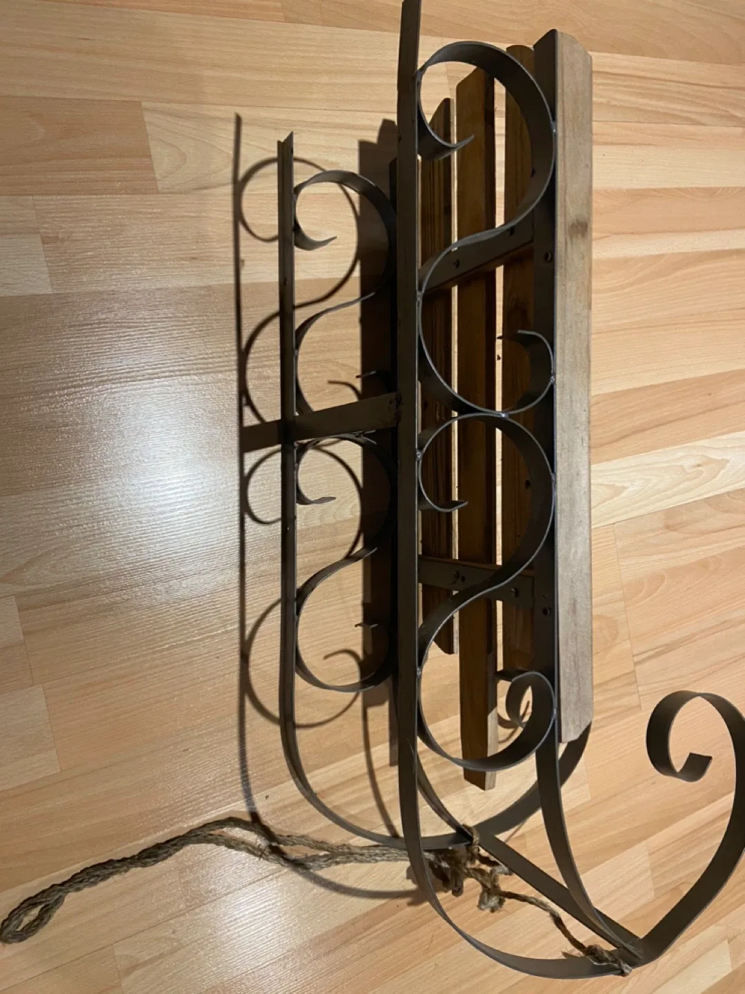 Vintage Wooden Sled with Metal Frame image indicator(6)