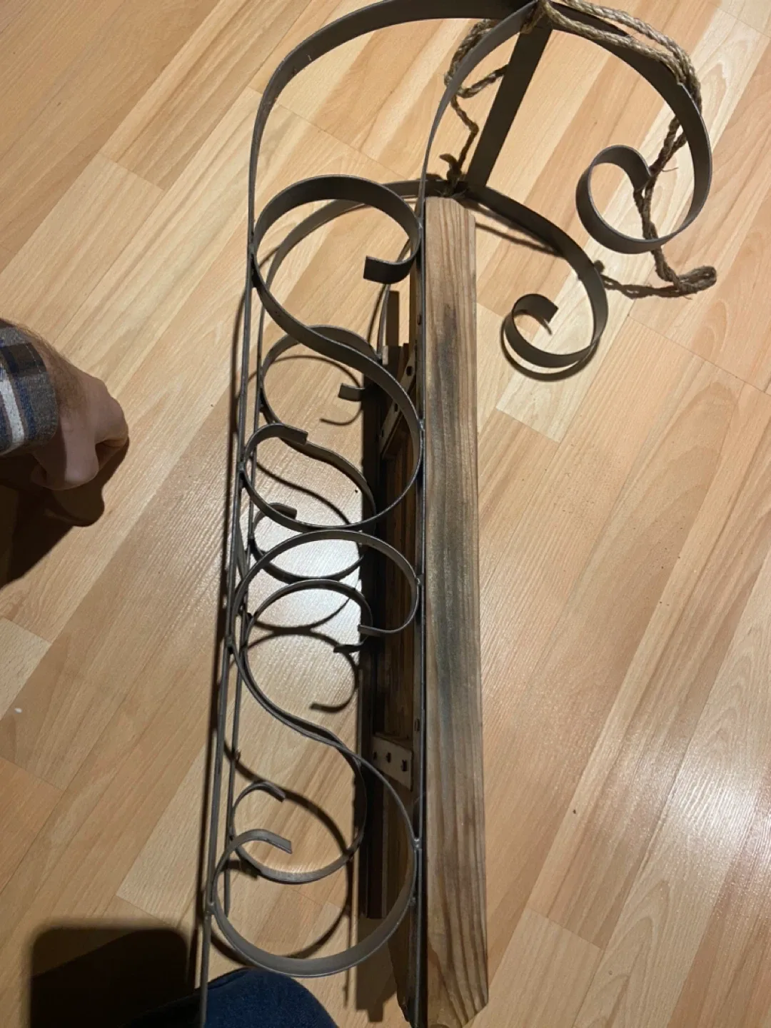 Vintage Wooden Sled with Metal Frame image indicator(8)