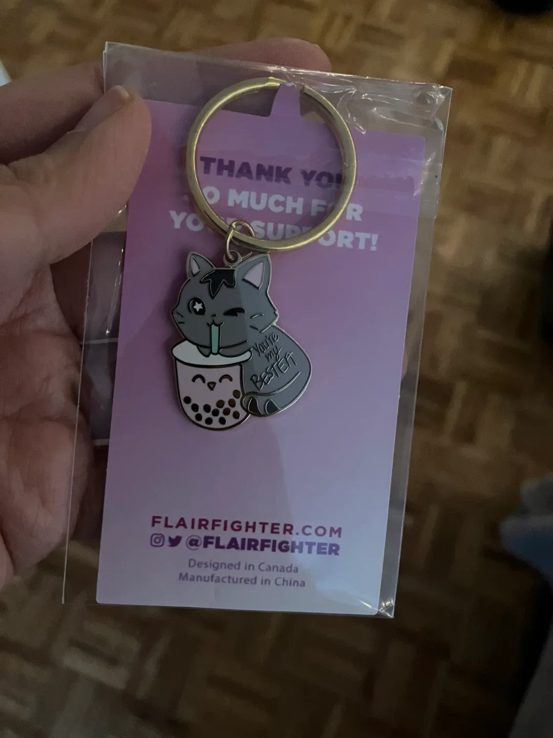 Flair Fighter Cat Keychain & Stickers