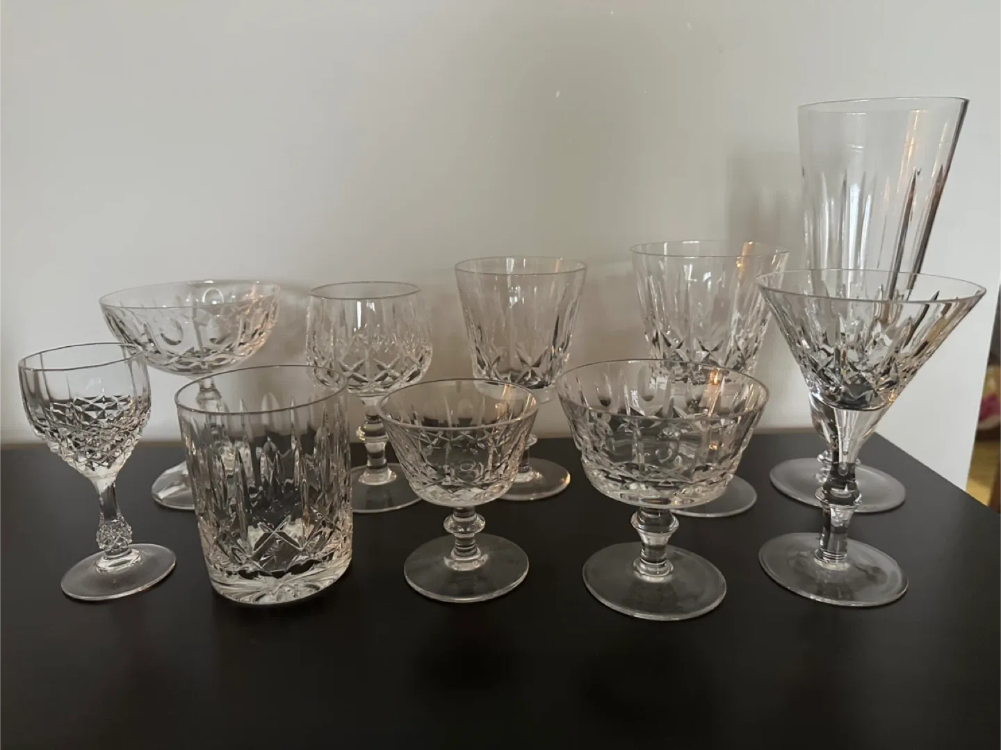 #cleanout  38 pieces of vintage Cross and Olive Crystal stemware