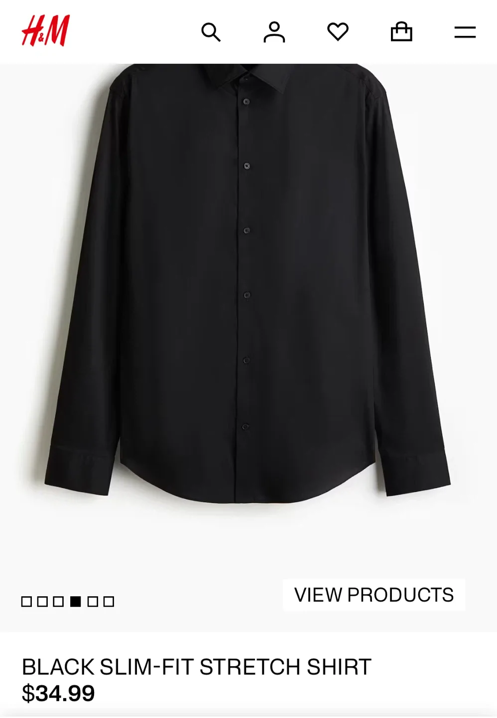 H&M Slim Fit Black Button Down Shirt - Size M #Cleanout image indicator(10)