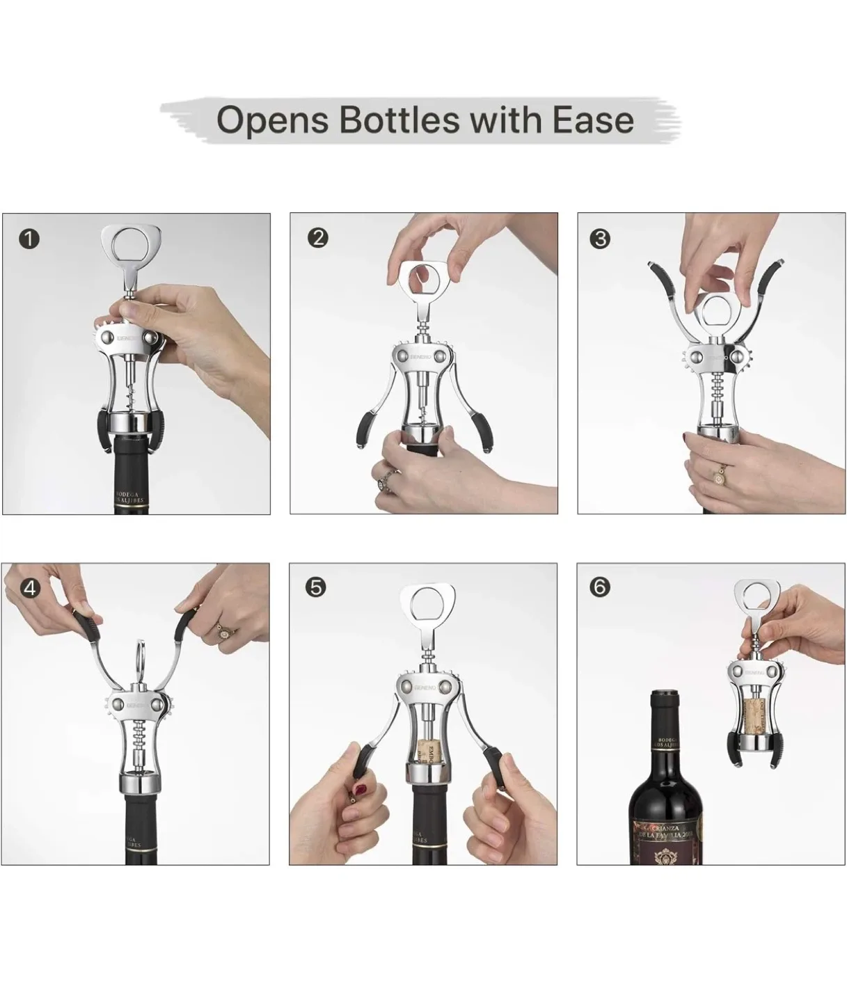 Rabbit Wing Corkscrew Wine Opener image indicator(3)