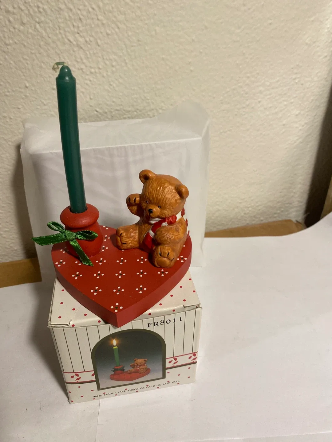 Candle Holder with Teddy Bear