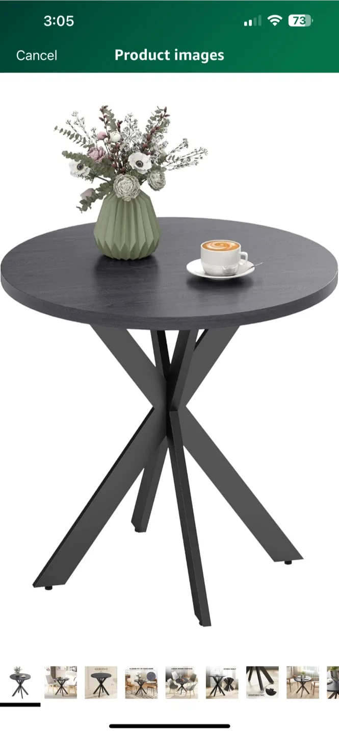 HOMCOM Black Round Dining Table image indicator(4)