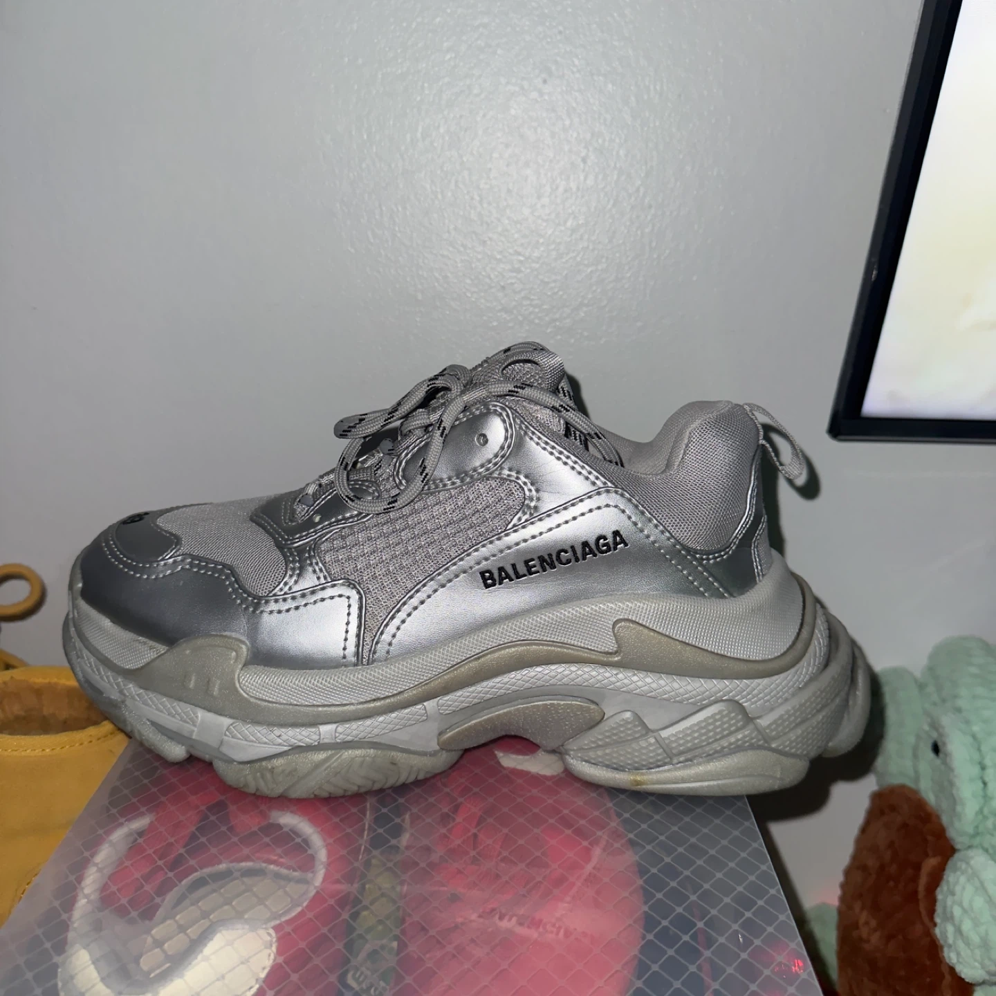 Balenciaga Triple S Sneakers - Silver - Size 39 - photo 2