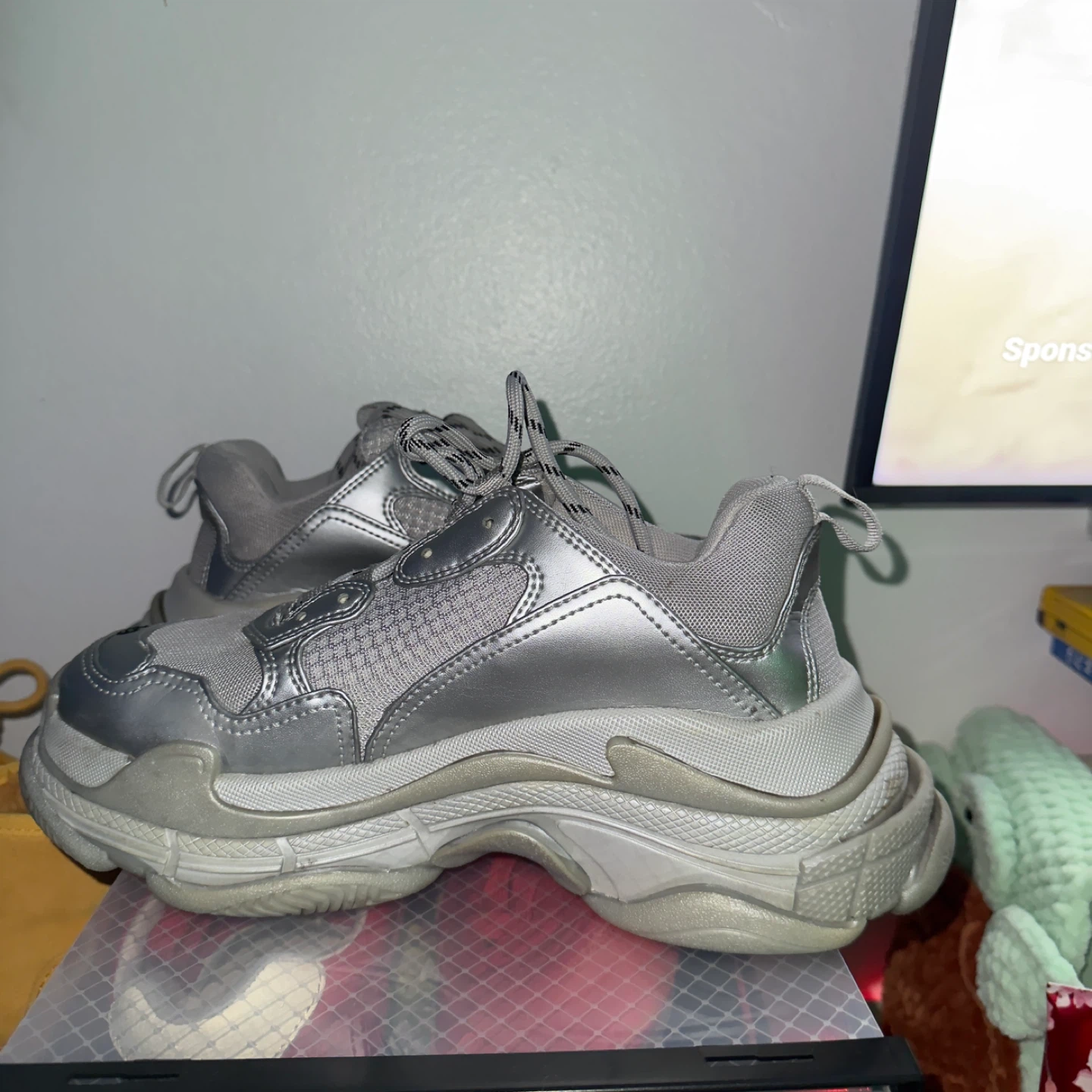 Balenciaga Triple S Sneakers - Silver - Size 39 - photo 5