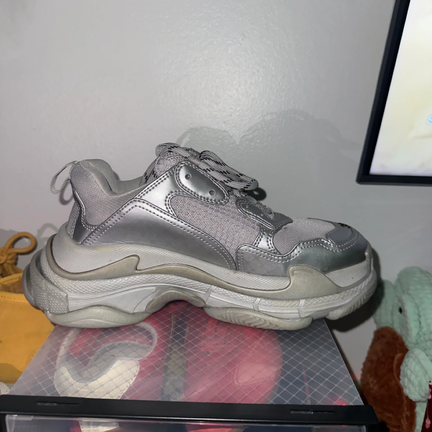 Balenciaga Triple S Sneakers - Silver - Size 39 - photo 3