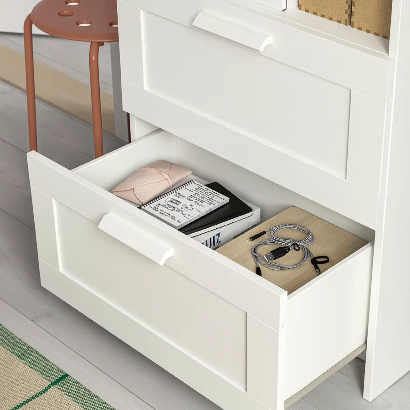 IKEA Brimnes White Bookcase with Drawers #Cleanout image indicator(4)