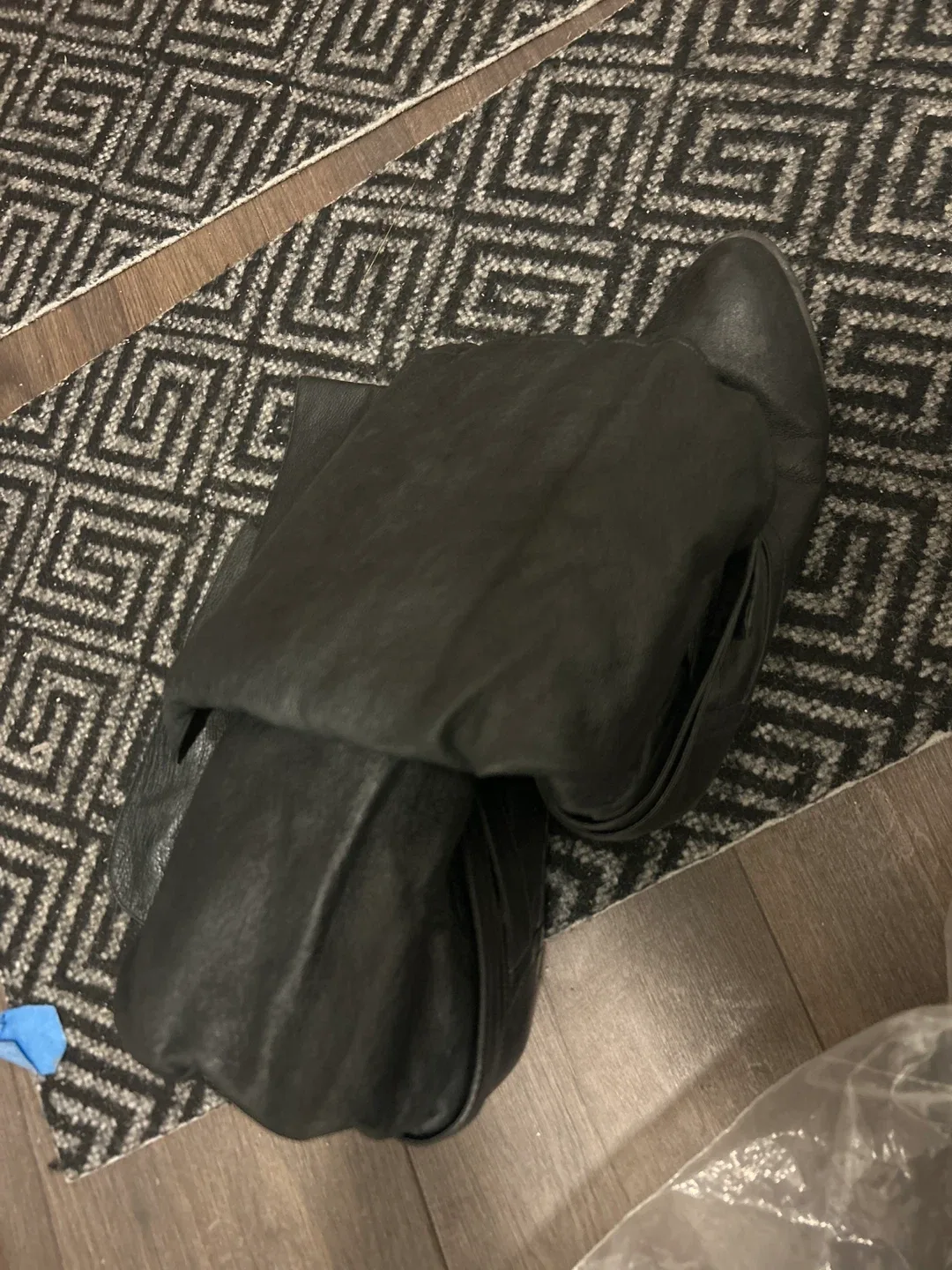 Steve Madden Casstro Black Leather Boots - Size 9.5