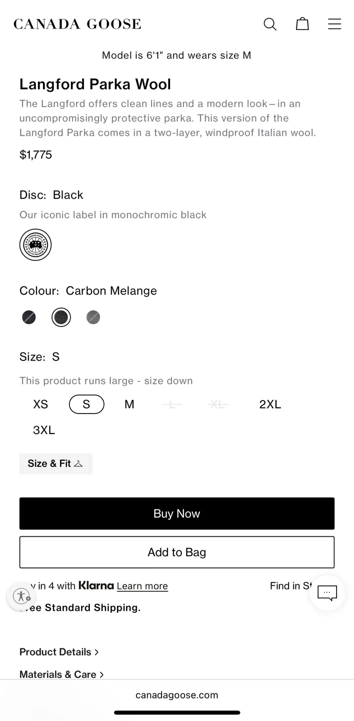 Canada Goose Langford Parka Wool - Size S image indicator(9)