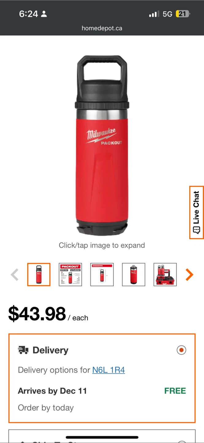 Milwaukee 20L Lunch Box Cooler + Water Bottle - photo 2