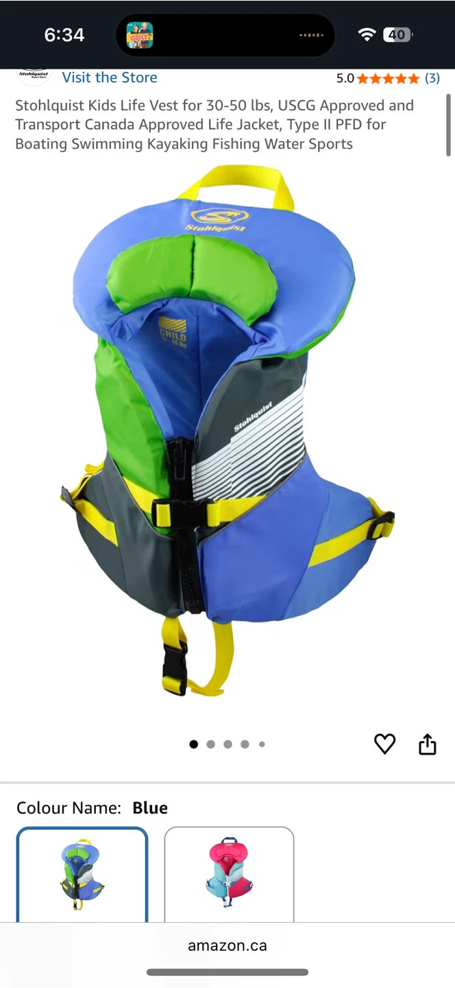 Current Tyed Black Floatie & Stohlquist life jacket