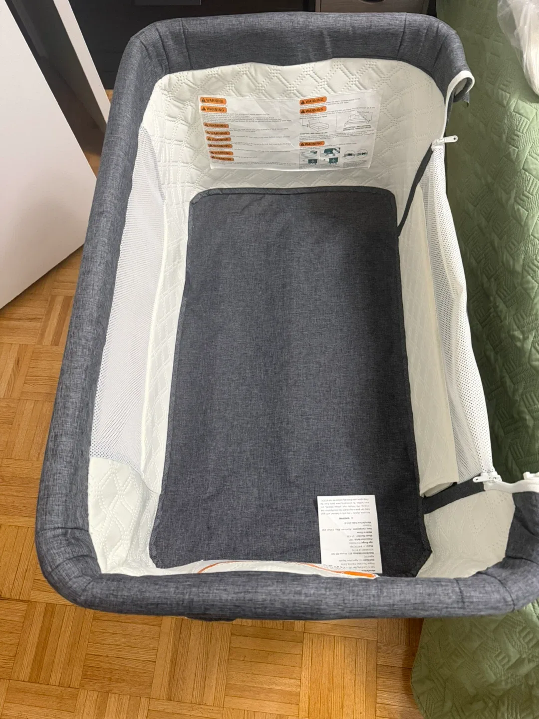 Suihuooo Baby Bassinet Bedside Sleeper - Grey image indicator(6)