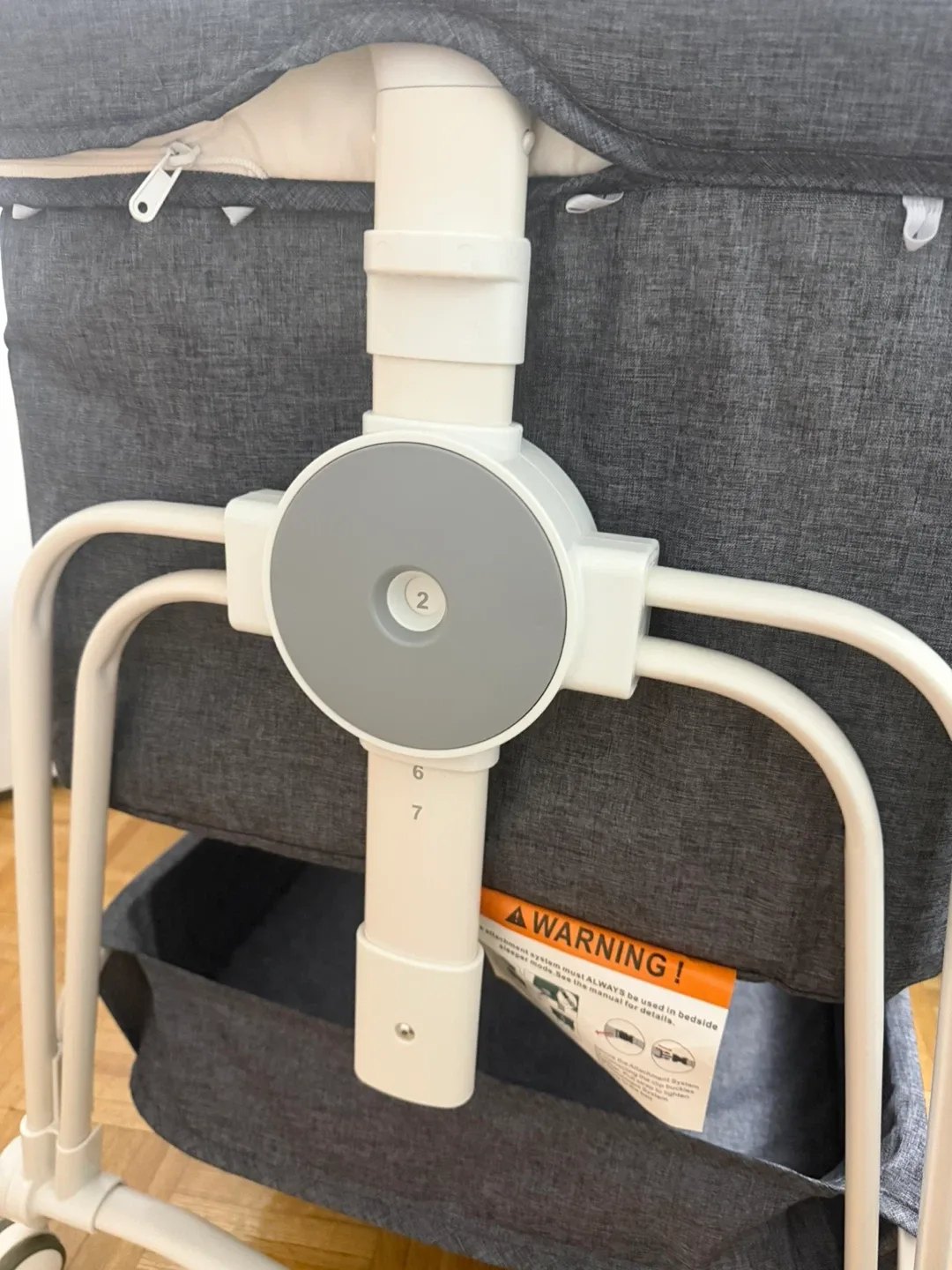 Suihuooo Baby Bassinet Bedside Sleeper - Grey image indicator(9)