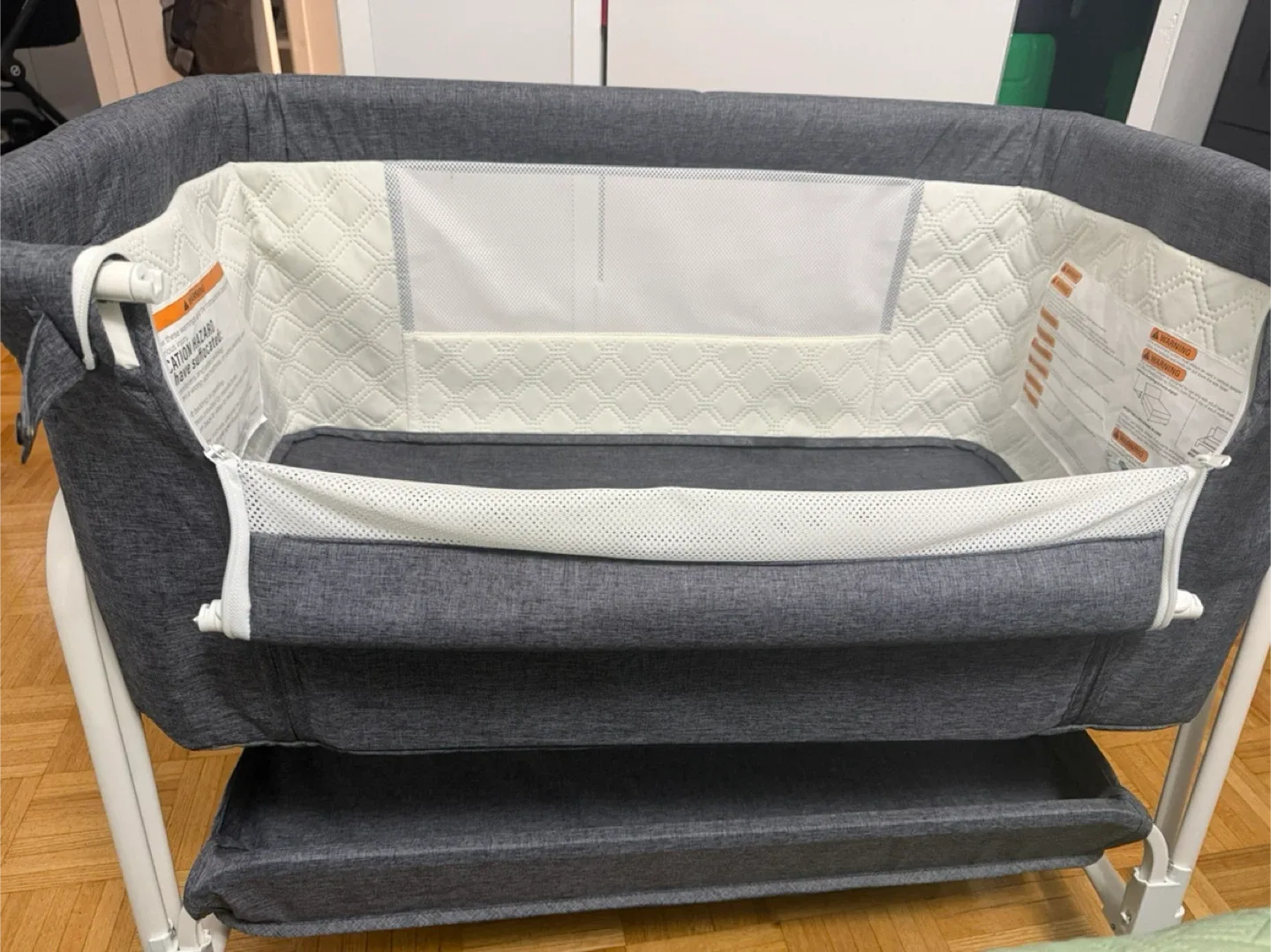 Suihuooo Baby Bassinet Bedside Sleeper - Grey image indicator(8)