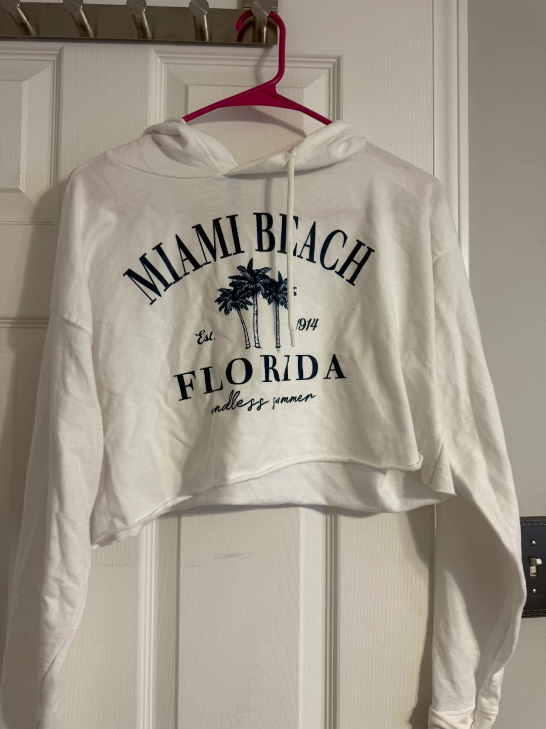 Supersoft White Miami Beach Hoodie - Size M