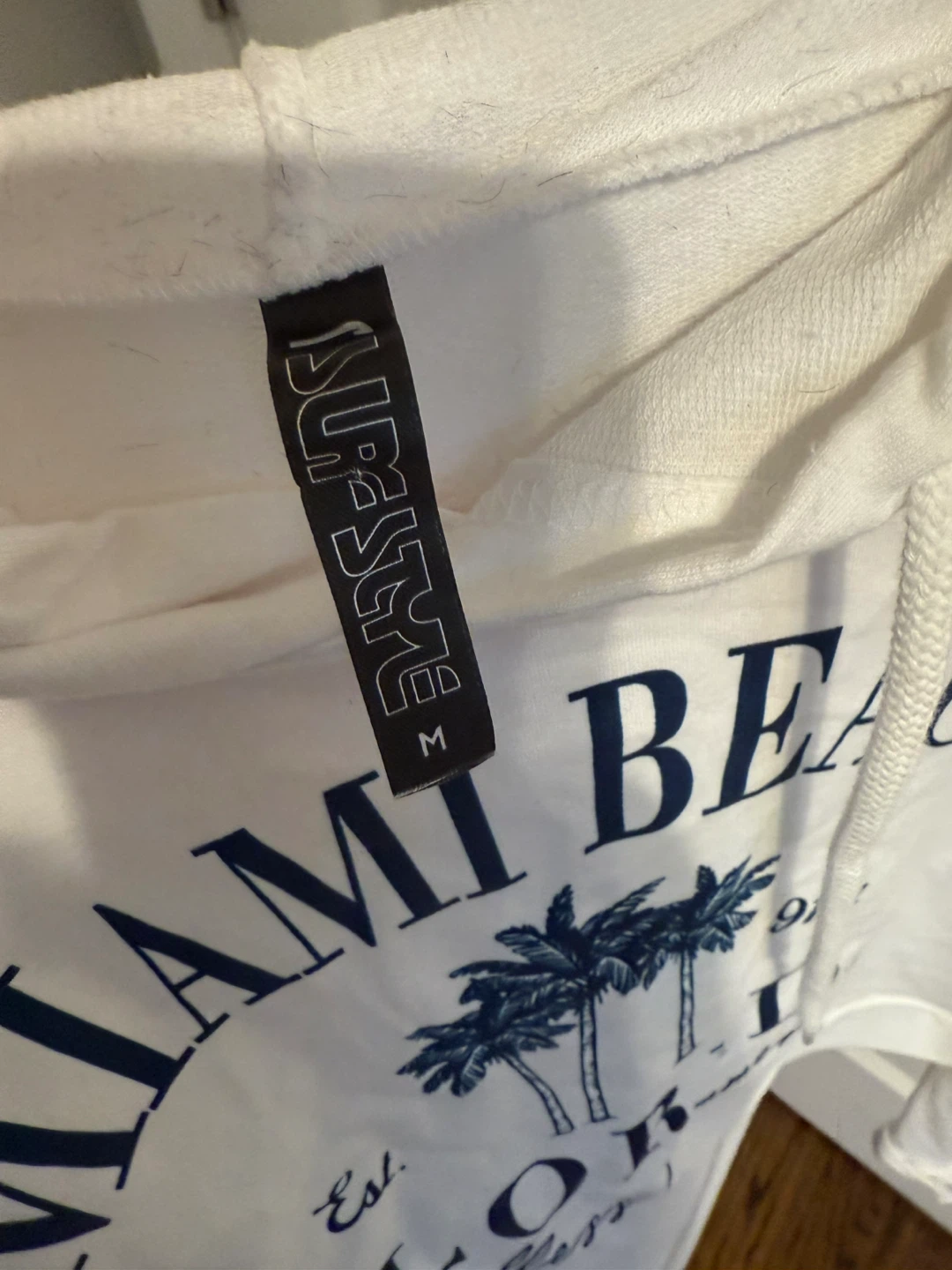 Supersoft White Miami Beach Hoodie - Size M - photo 2