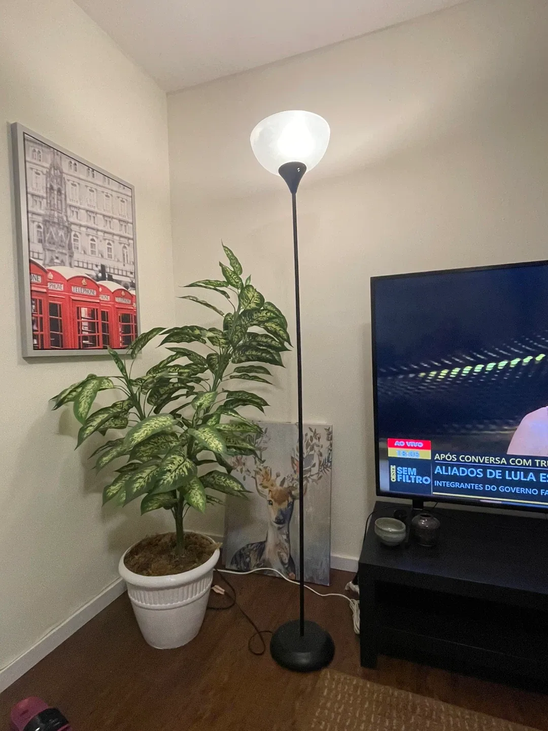 Floor Lamp with White Shade