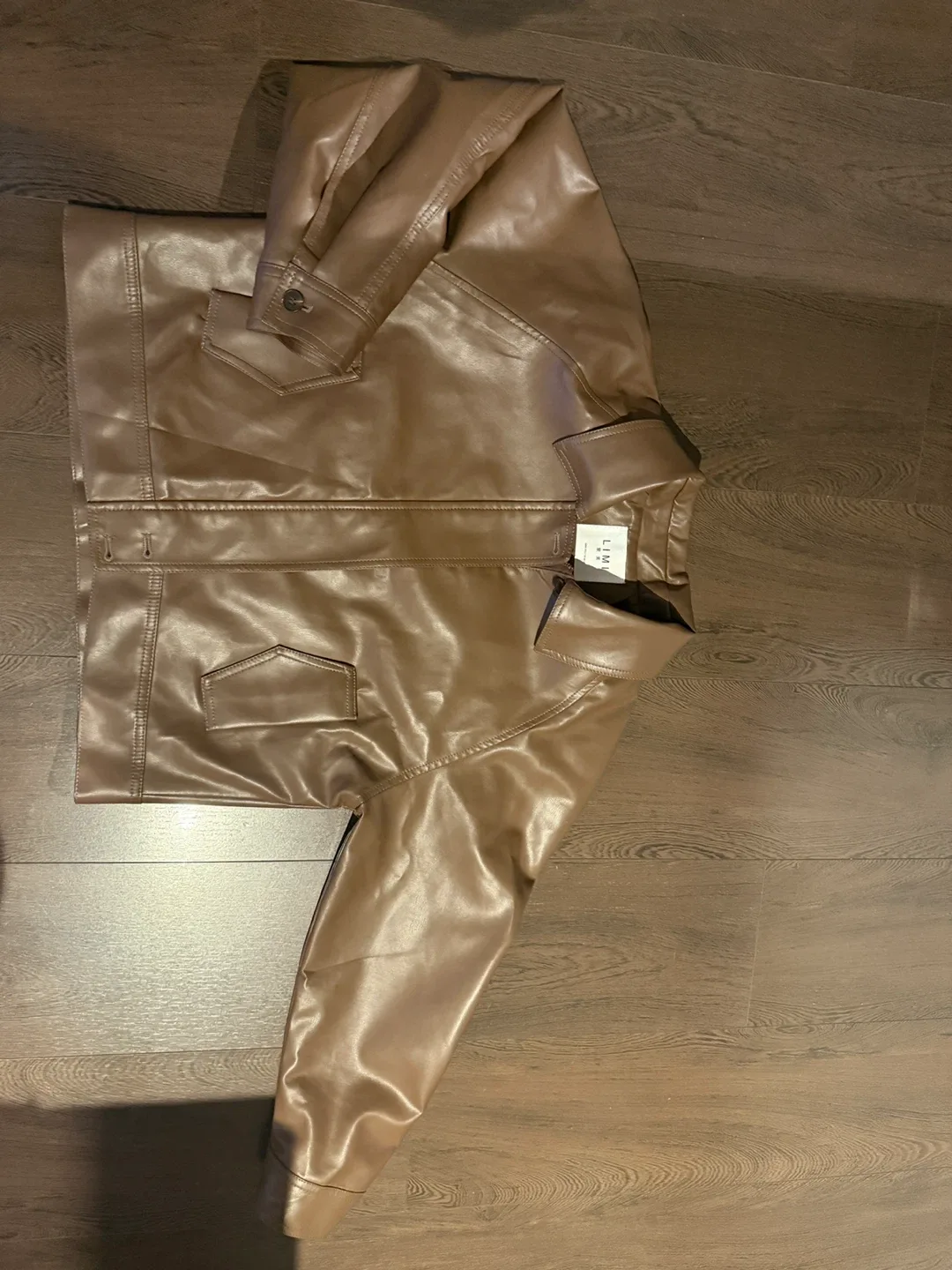 Brown Faux Leather Jacket
