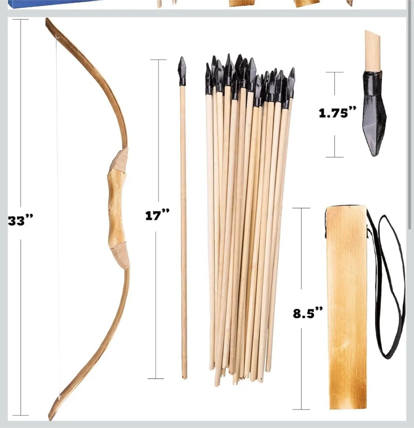 Classic Wooden Bow & Arrow Set image indicator(3)
