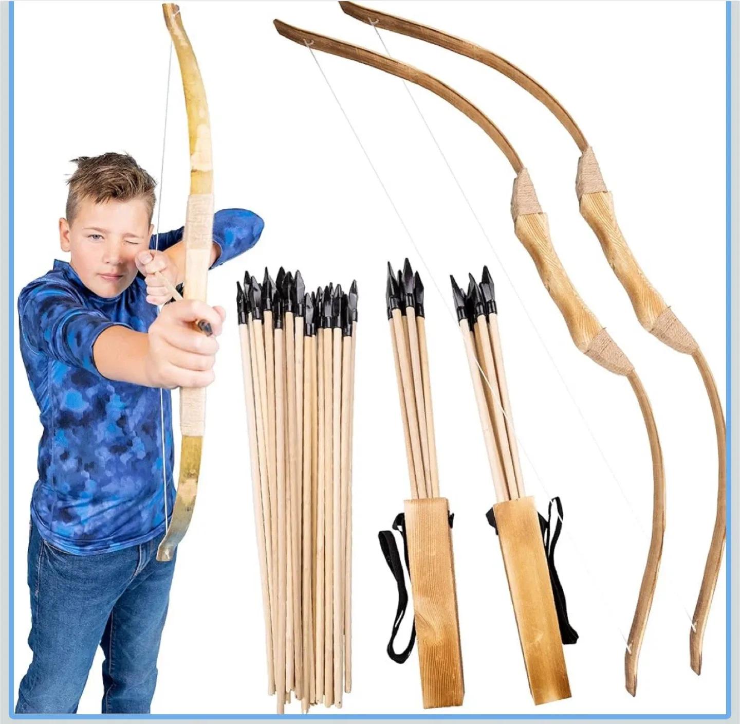 Classic Wooden Bow & Arrow Set