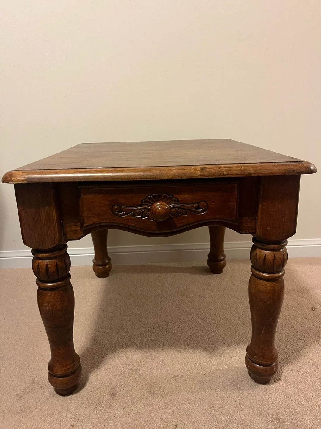 Wooden End Table with Drawer