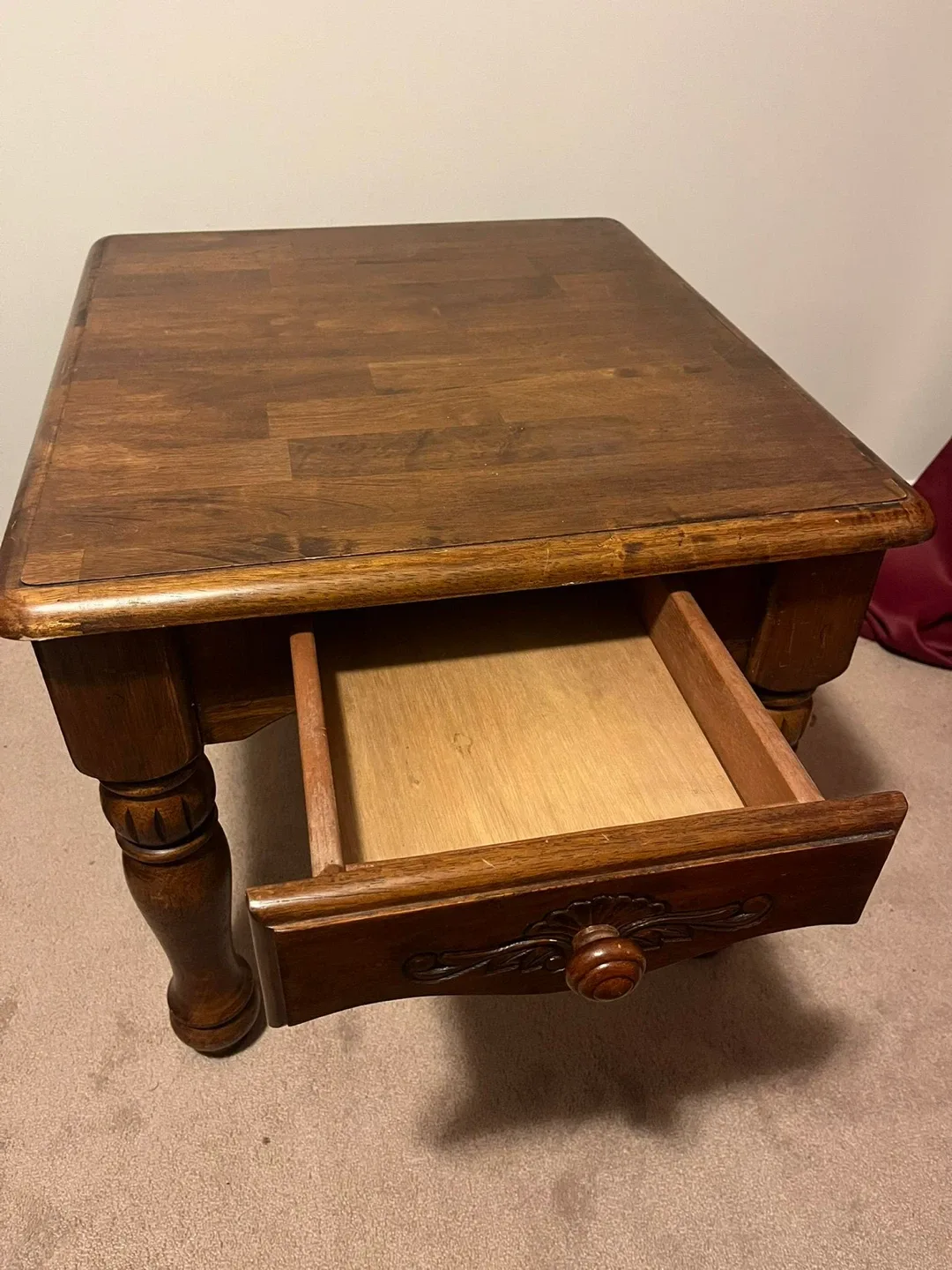 Wooden End Table with Drawer image indicator(2)