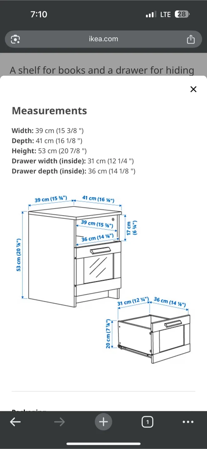IKEA Brimnes White Nightstand image indicator(6)