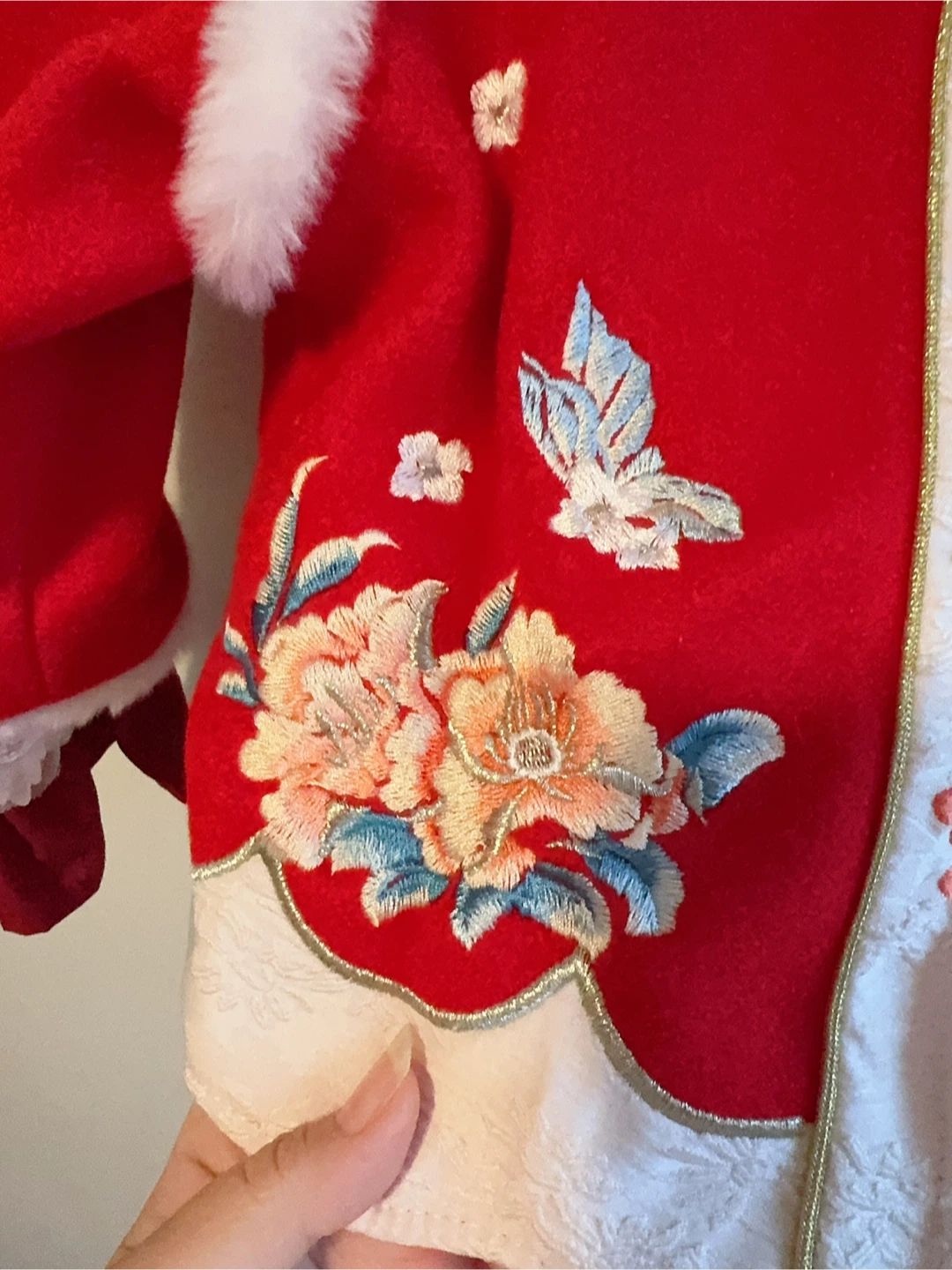 Red Chinese Traditional Embroidered Toddler Jacket - photo 2