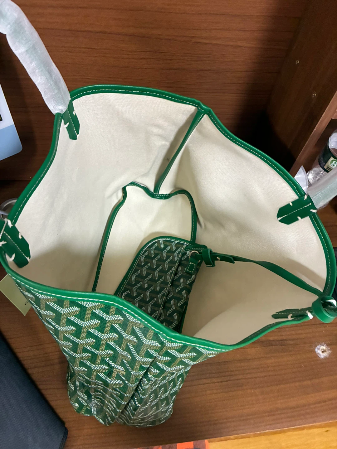 Goyard Green Tote Bag with Pouch - photo 5