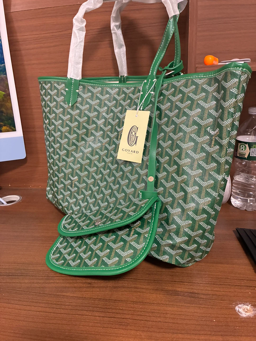 Goyard Green Tote Bag with Pouch - photo 2