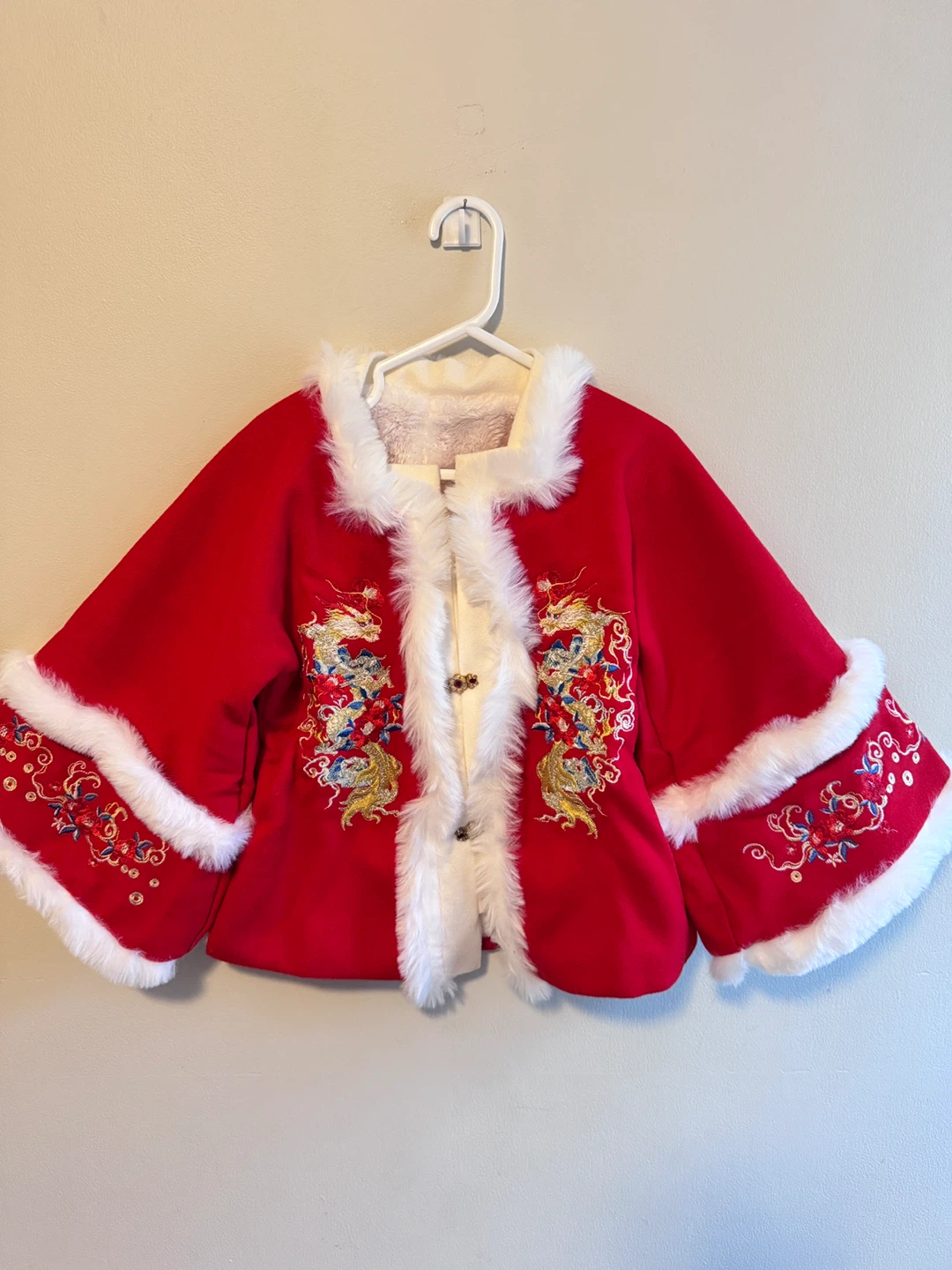 Red Embroidered Chinese Style Jacket Toddler 7-8T